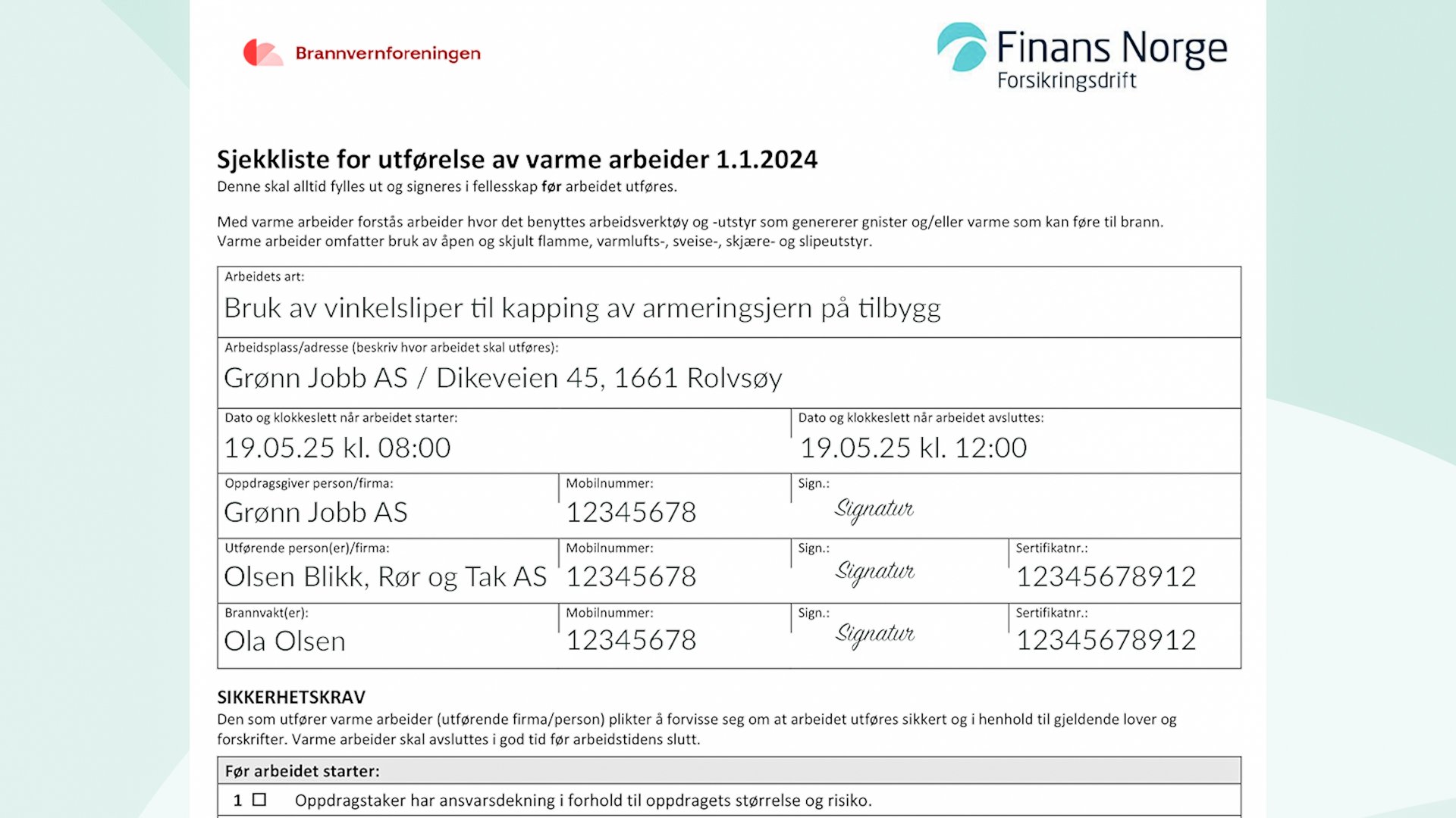 Skjermbilde fra kurset